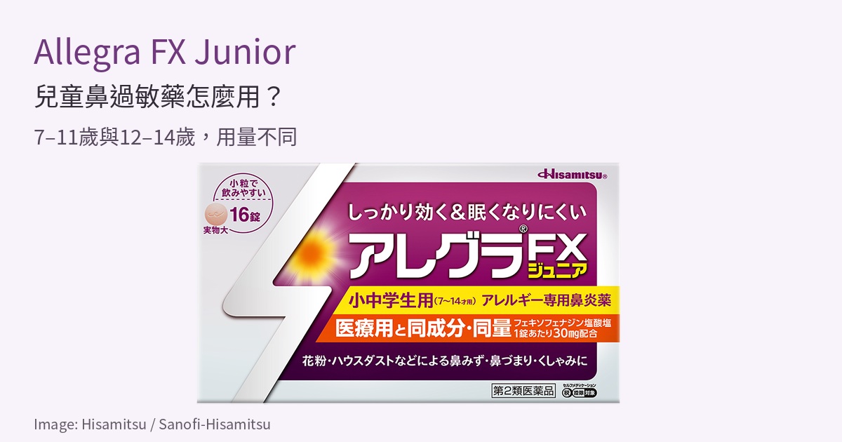 Allegra FX Junior兒童鼻過敏用藥指南封面