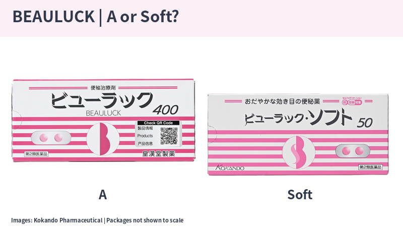 Official Japanese BEAULUCK A 400-tablet and Soft 50-tablet packages