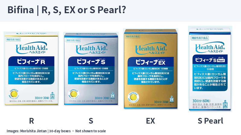 Japanese 30-day Bifina R, S, EX and S Pearl boxes