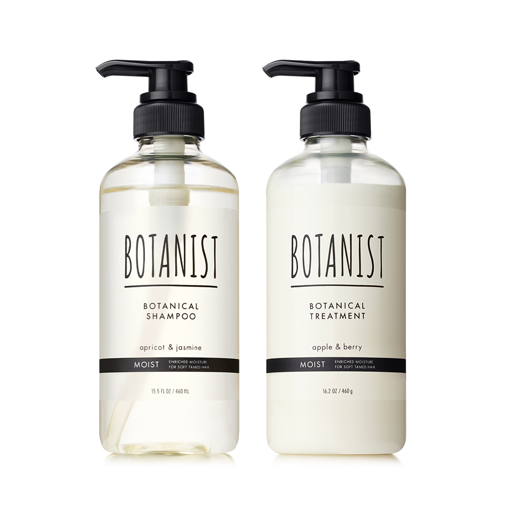 BOTANIST MOIST,左為460mL洗髮精,右為460g護髮乳