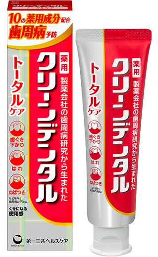 Clean Dental全方位護理現行日本100g外盒及牙膏管