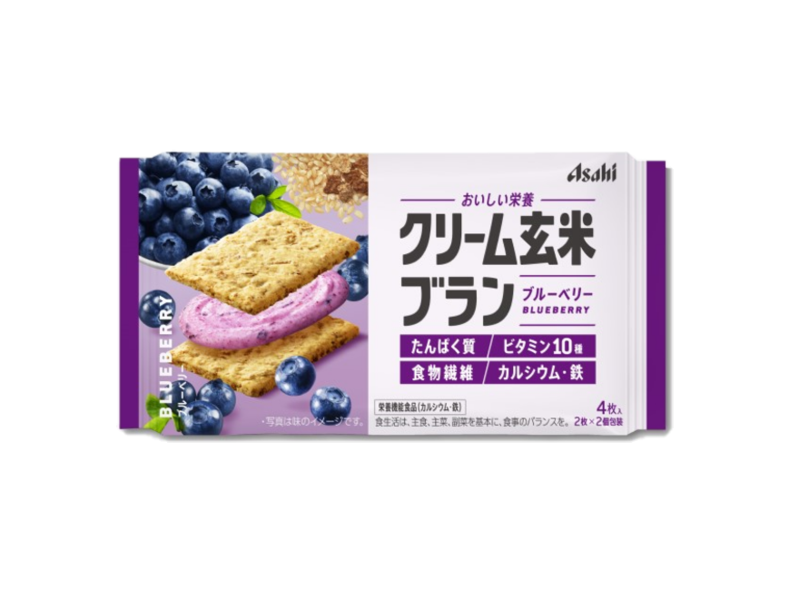 朝日Cream Genmai Bran藍莓外袋,四片分成兩內袋