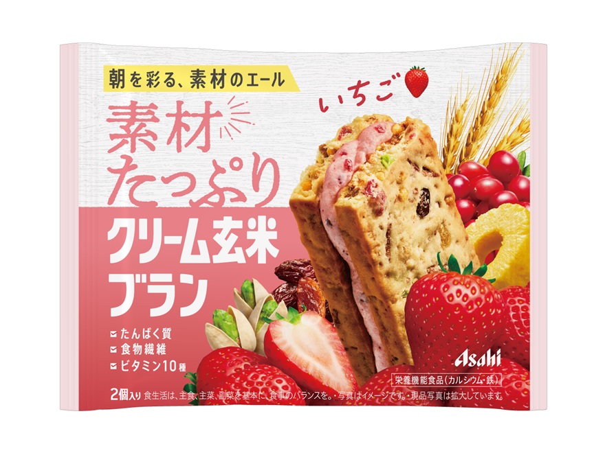 朝日素材滿滿Cream Genmai Bran草莓兩入外袋
