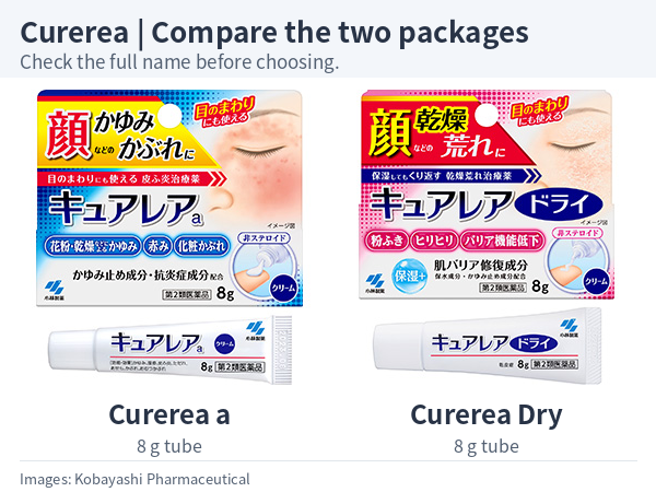 Curerea a on the left and Curerea Dry on the right, with their 8 g boxes and tubes.