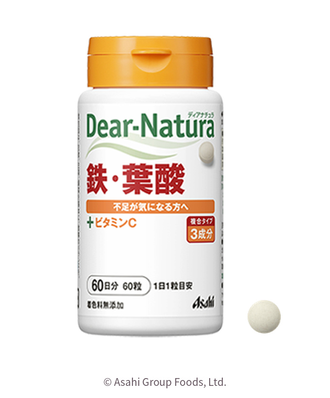 朝日Dear-Natura日本鐵・葉酸完整官方包裝正面