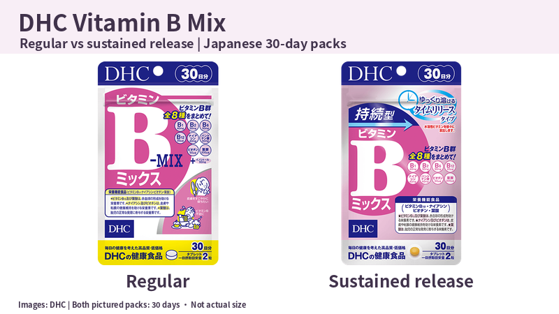 Complete Japanese DHC regular and sustained-release Vitamin B Mix 30-day packages