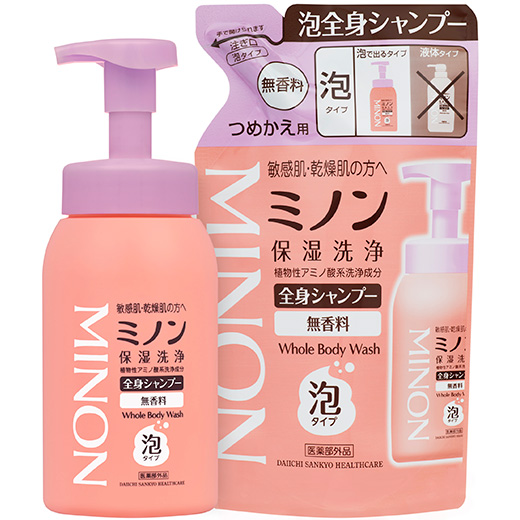 MINON 全身シャンプー 泡タイプ 本體與補充包