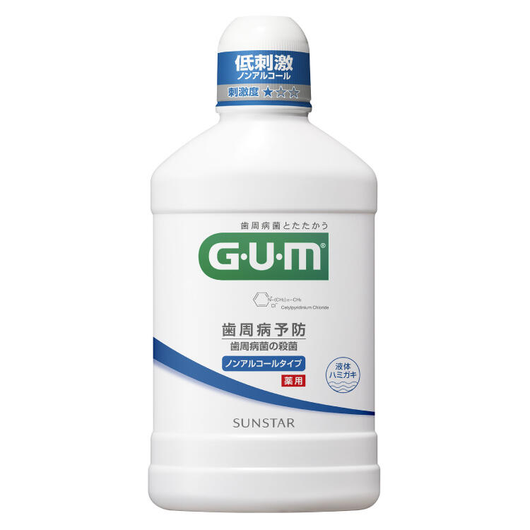 日本 GUM Dental Rinse 無酒精款 500mL 官方完整瓶身圖