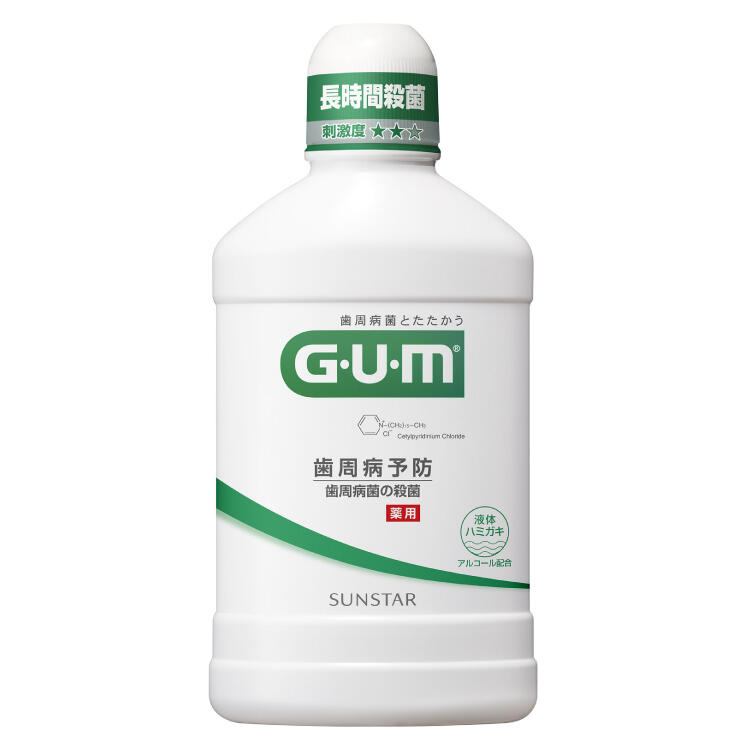 日本 GUM Dental Rinse 一般款 500mL 官方完整瓶身圖