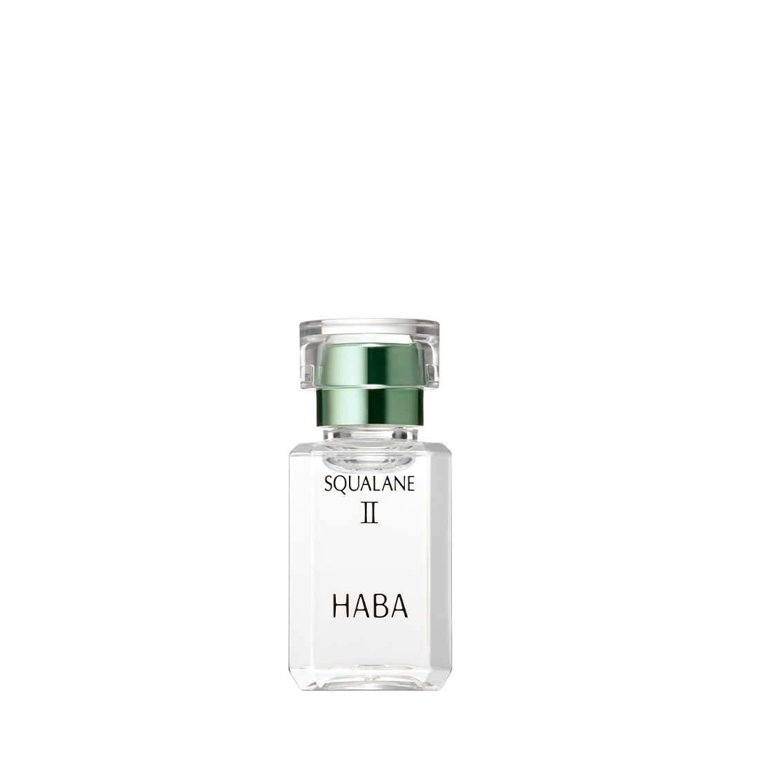 HABA SQUALANE II透明瓶,綠色瓶蓋及II字樣