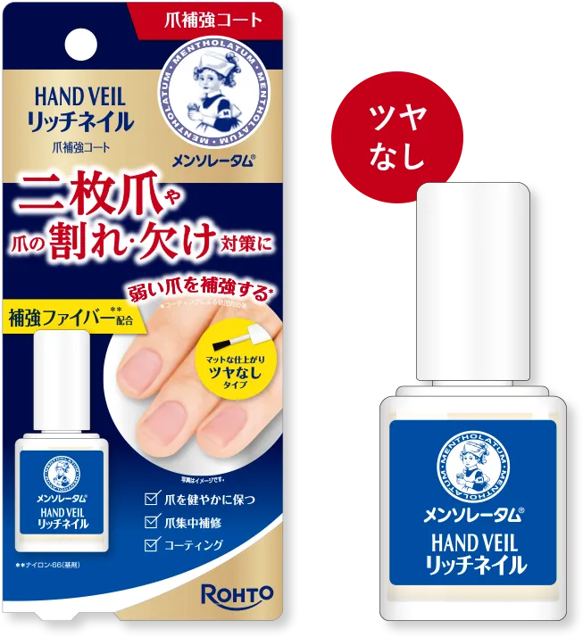 Rich Nail爪補強コート10mL的現行外盒與刷頭瓶
