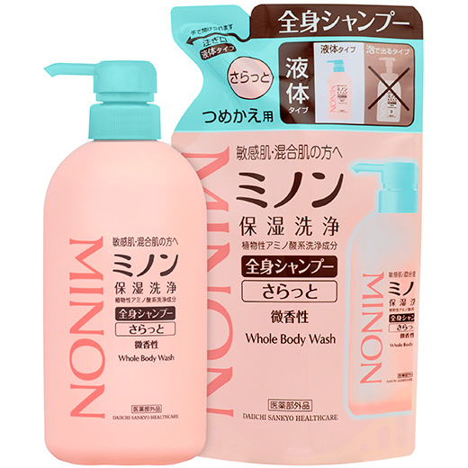 MINON 全身シャンプー さらっとタイプ 本體與補充包