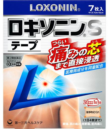 LOXONIN 樂松 S 貼布日本現行 7 片裝外盒,ロキソニンSテープ