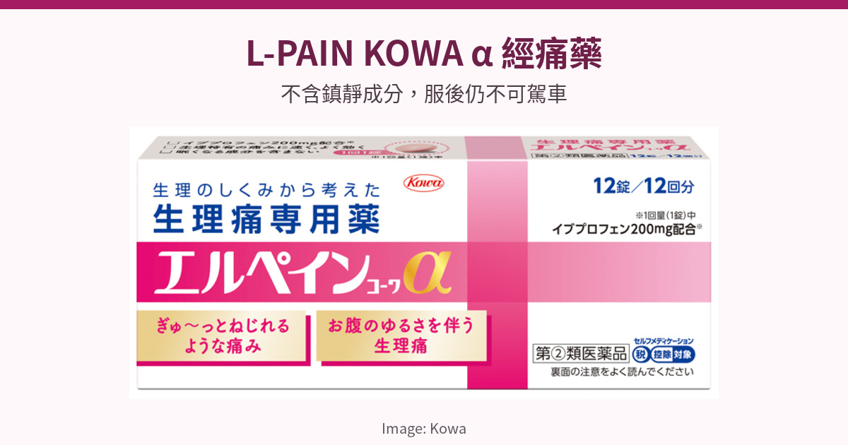 興和L-PAIN KOWA α日本經痛藥與服後不可駕車提醒