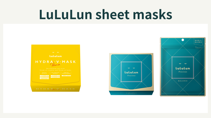 Whole LuLuLun Hydra V yellow 28-sheet box and Precious GREEN Glow Up green 32-sheet box with 7-sheet pouch