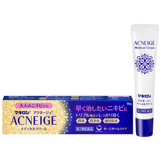 ACNEIGE Medical Cream 18 g外盒與細口軟管。