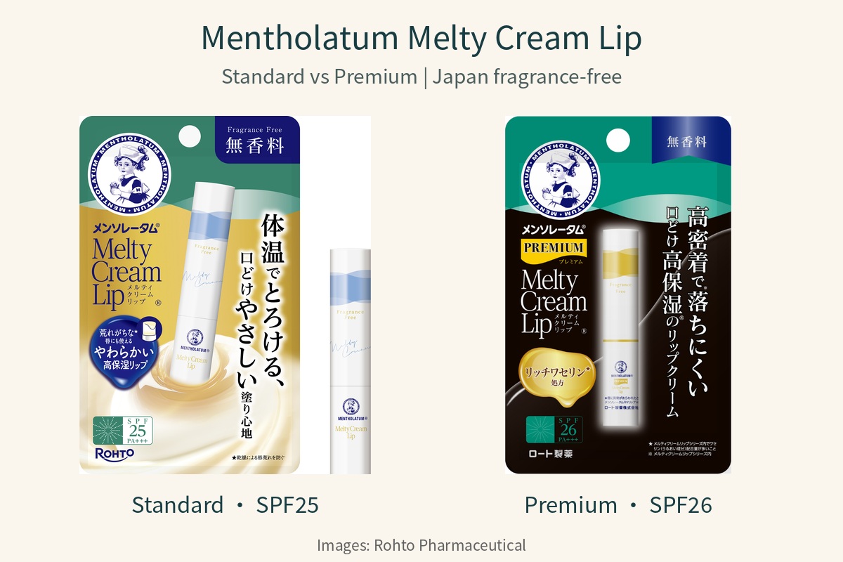 Mentholatum Melty Cream Lip comparison