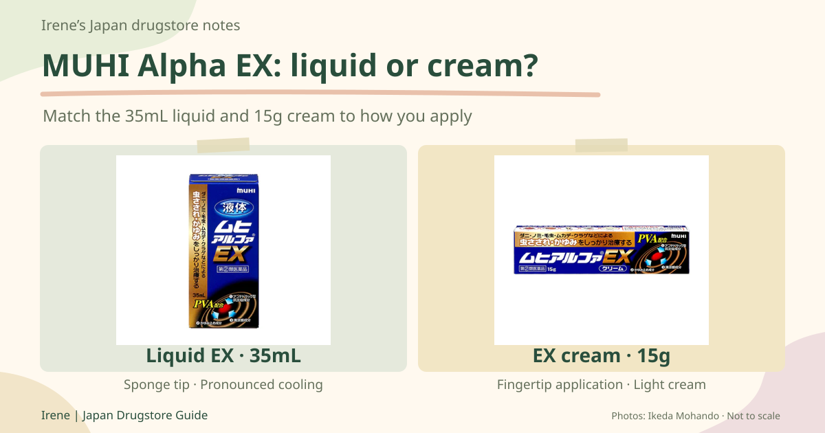 MUHI Alpha EX: liquid or cream?: Liquid EX · 35mL, EX cream · 15g
