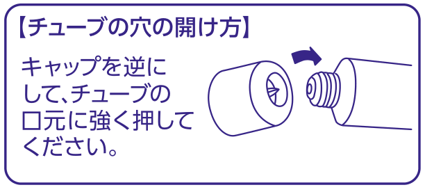 原廠軟管開口示意：將瓶蓋反轉，對準管口壓下
