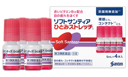 Soft Santear Hitomi Stretch 日本外盒與紅色藥液小瓶