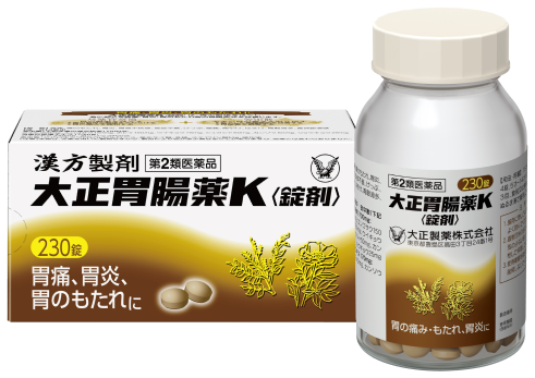 大正胃腸薬K錠劑,230錠盒裝及藥瓶