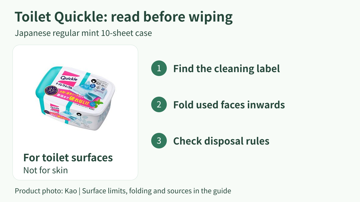Kao Toilet Quickle regular mint 10-sheet case; for toilet surfaces, not skin