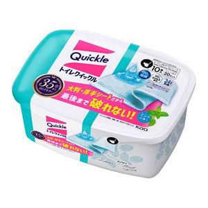 花王 Toilet Quickle 薄荷香 10 枚盒裝，廁所表面清潔濕巾，JAN 4901301468093