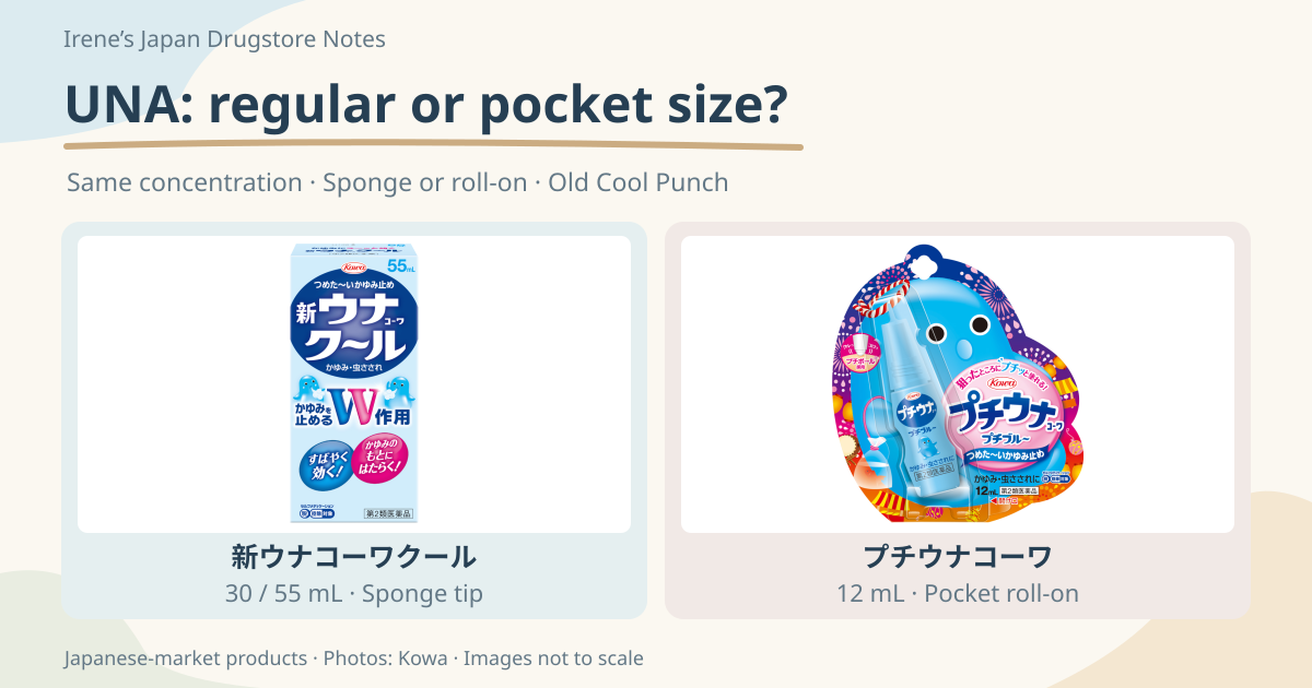 Japanese New UNA Kowa Cool and Petit UNA Kowa packages compared