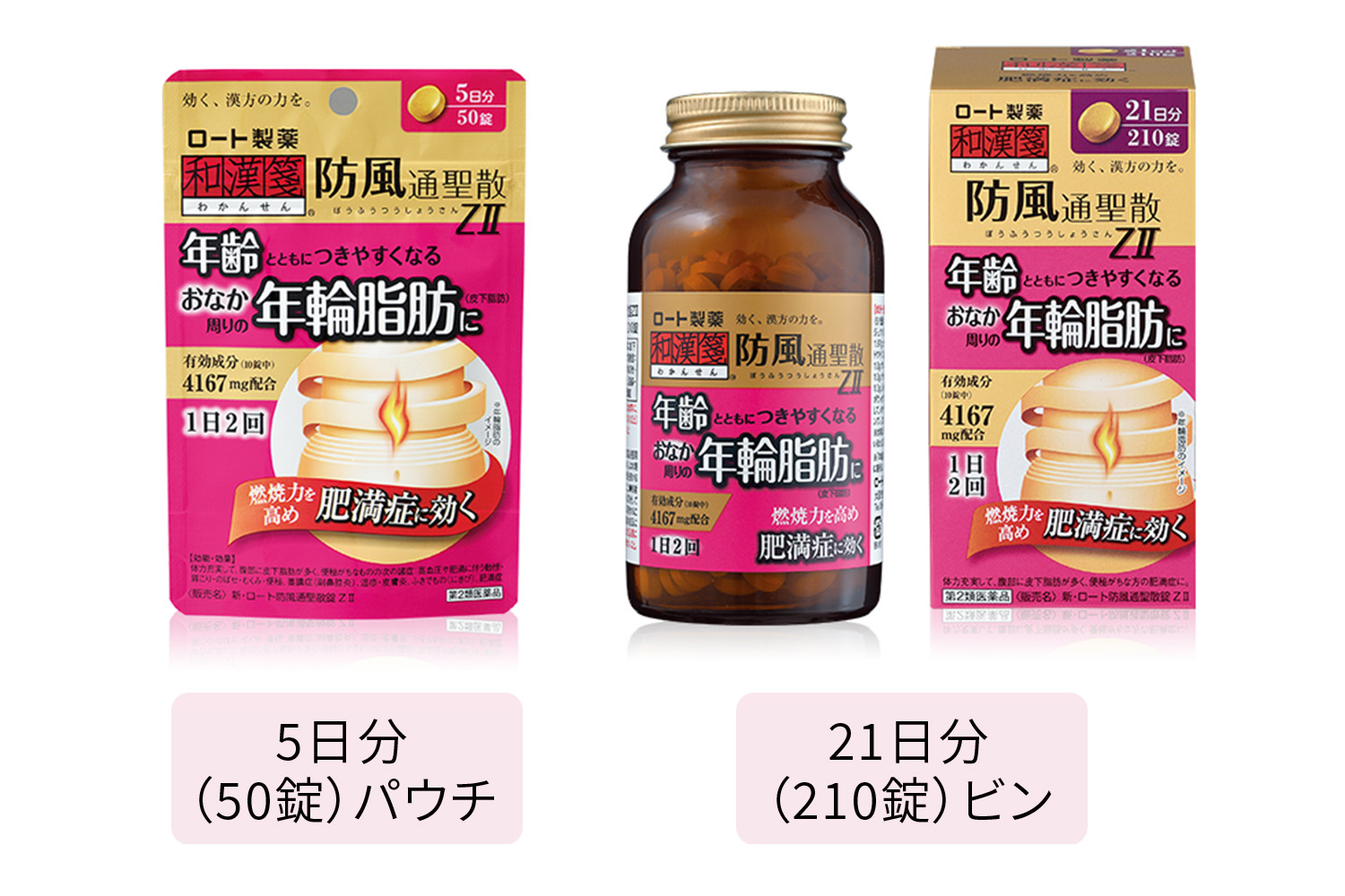 新樂敦防風通聖散錠ZII的50錠袋裝與210錠瓶裝官方包裝